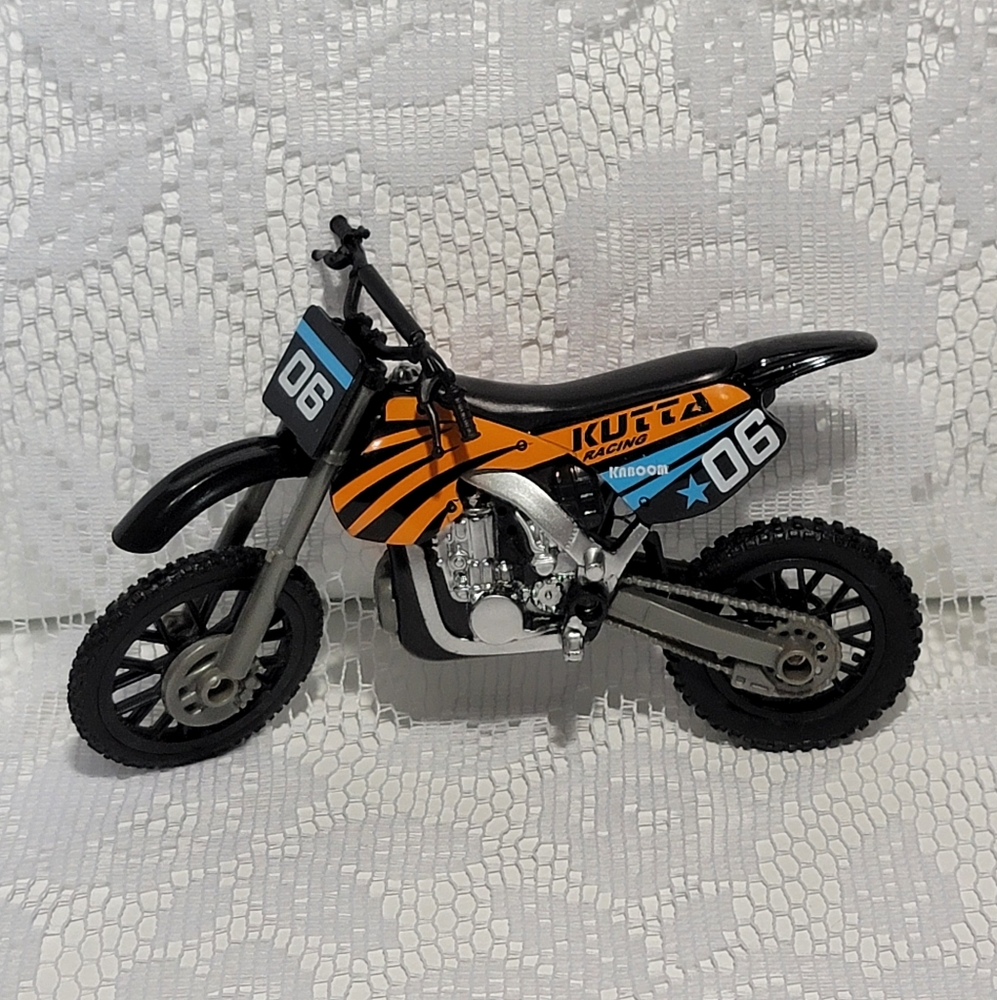 Kutta Racing Kids Toy Motorcycle Black and Orange with Blue Star Model 3603KT01